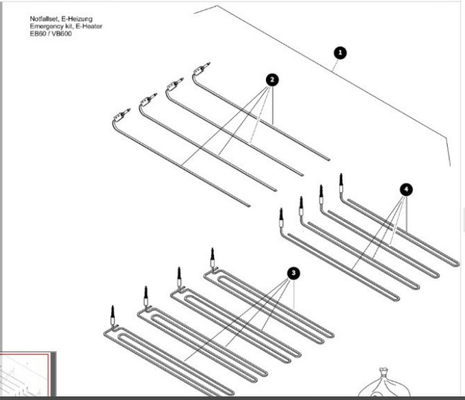 Stagno di riscaldamento per pavimentatore V6000 numero di parte 615300201