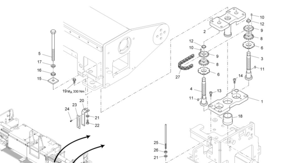 Dispositivo di regolazione dell'altezza 2039821 Telescopico destro AB600-2TV Pezzi di ricambio per pavimenti