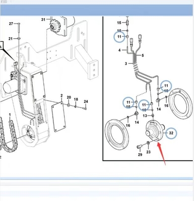 P8820DL Pezzi di ricambio per pavimentatori di asfalto trasportatore a spirale albero intermedio separatore rotante albero intermedio VOE12766358